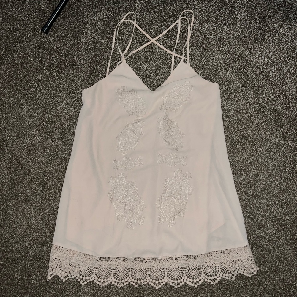 Forever 21 Vintage OG Blush Pink Cream Cami Dress